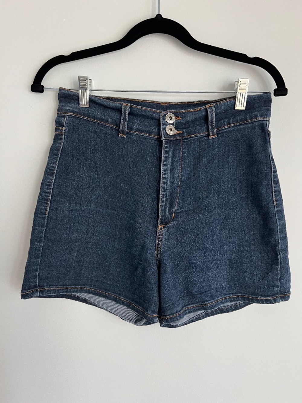 Angry Rabbit Dark Wash High Waisted Stretch Denim Shorts size 29